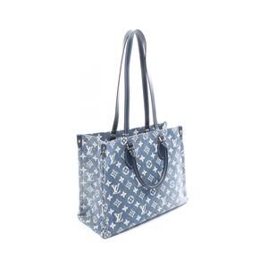 Louis Vuitton Monogram Navy Jacquard Go Leather On the White Denim Bag Blue Tote